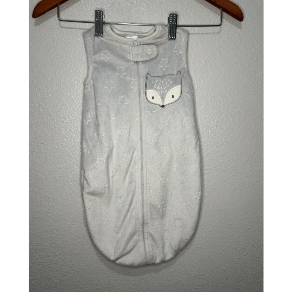 Baby Chick Pea Grey White Fox Star Sleep Sack 0-3 Months